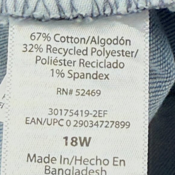 NWOT Terra & Sky Women Core Straight High Rise Stretch Blue Denim Jeans Plus 18W - Picture 7 of 11